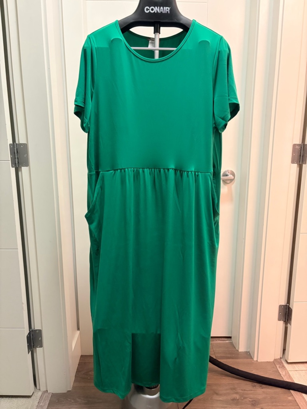 3X Emerald Green Short-Sleeve Dress